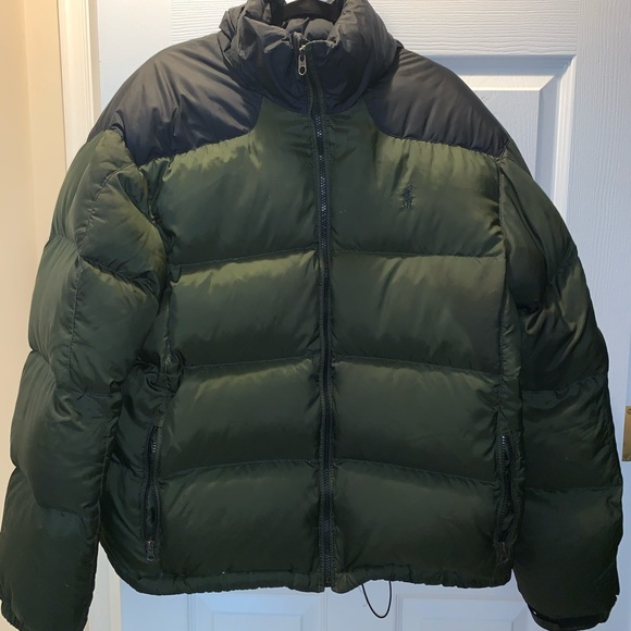 black polo bubble coat